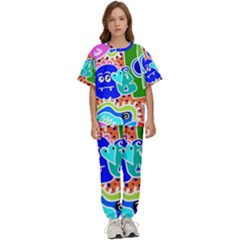 Crazy Pop Art - Doodle Buddies  Kids  Tee And Pants Sports Set by ConteMonfrey