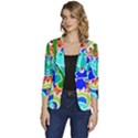 Crazy Pop Art - Doodle Buddies  Women s One-Button 3/4 Sleeve Short Jacket View1