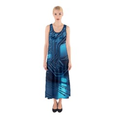 Technology Modern Sleeveless Maxi Dress by Simbadda