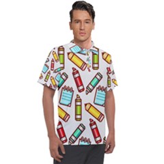 Seamless Pixel Art Pattern Men s Polo Tee by Amaryn4rt