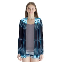 A Completely Seamless Background Design Circuitry Drape Collar Cardigan by Amaryn4rt