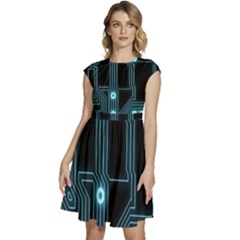 A Completely Seamless Background Design Circuitry Cap Sleeve High Waist Dress by Amaryn4rt