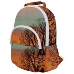 Twilight Sunset Sky Evening Clouds Rounded Multi Pocket Backpack by Amaryn4rt