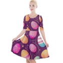 Easter Eggs Egg Quarter Sleeve A-Line Dress View1