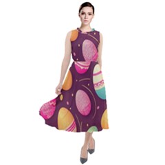 Easter Eggs Egg Round Neck Boho Dress by Ravend