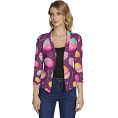 Easter Eggs Egg Women s Casual 3/4 Sleeve Spring Jacket by Ravend