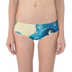 Waves Ocean Sea Abstract Whimsical Abstract Art 5 Classic Bikini Bottoms by Wegoenart