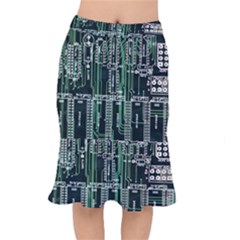 Printed Circuit Board Circuits Short Mermaid Skirt by Celenk