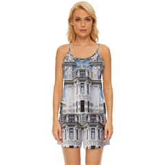 Squad Latvia Architecture Satin Pajama Short Set by Celenk