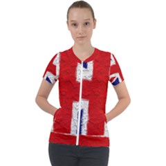 Union Jack Flag National Country Short Sleeve Zip Up Jacket by Celenk