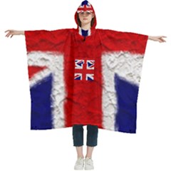 Union Jack Flag National Country Women s Hooded Rain Ponchos by Celenk