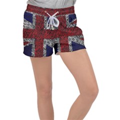 Union Jack Flag Uk Patriotic Women s Velour Lounge Shorts by Celenk