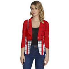 Union Jack Flag Uk Patriotic Women s One-button 3/4 Sleeve Short Jacket by Celenk