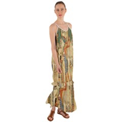 Egyptian Man Sun God Ra Amun Cami Maxi Ruffle Chiffon Dress by Celenk