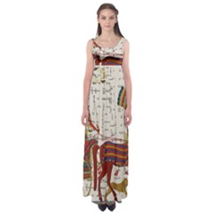 Egyptian Tutunkhamun Pharaoh Design Empire Waist Maxi Dress by Celenk