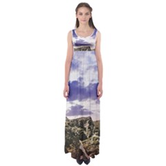 Mountain Snow Landscape Winter Empire Waist Maxi Dress by Celenk