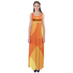 Abstract Orange Yellow Red Color Empire Waist Maxi Dress by Celenk