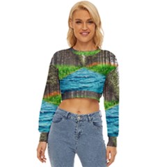 River Forest Landscape Nature Lightweight Long Sleeve Sweatshirt by Celenk