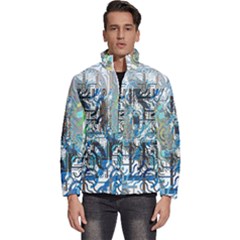 Abstract Acrylic Color Texture Watercolor Creative Men s Puffer Bubble Jacket Coat by Uceng