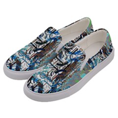 Abstract Acrylic Color Texture Watercolor Creative Men s Canvas Slip Ons by Uceng