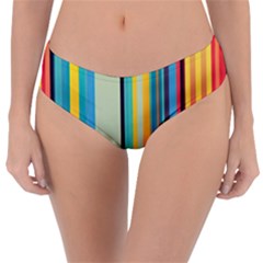 Colorful Rainbow Striped Pattern Stripes Background Reversible Classic Bikini Bottoms by Uceng