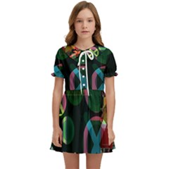 Abstract Color Texture Creative Kids  Sweet Collar Dress by Uceng