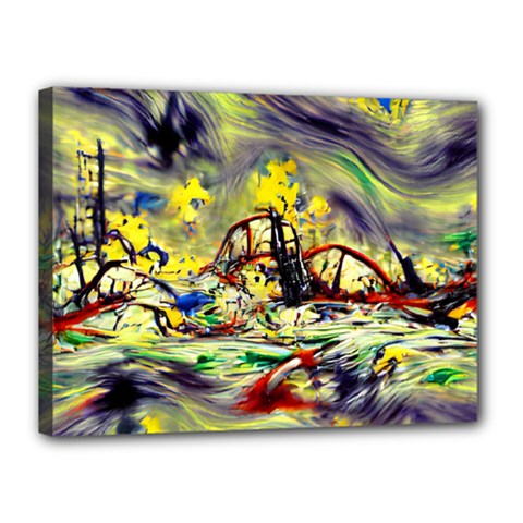 Abstract Arts Psychedelic Art Experimental Canvas 16  X 12  (stretched) by Uceng