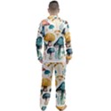 Mushroom Forest Fantasy Flower Nature Men s Long Sleeve Satin Pajamas Set View2