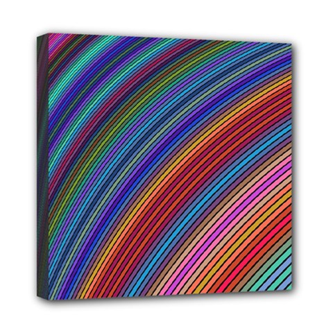 Multicolored Stripe Curve Striped Background Mini Canvas 8  X 8  (stretched) by Uceng