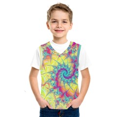 Fractal Spiral Abstract Background Vortex Yellow Kids  Basketball Tank Top by Uceng