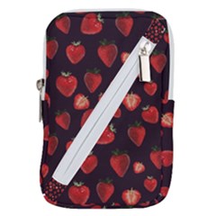 Watercolor Strawberry Belt Pouch Bag (large) by SychEva