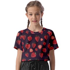 Watercolor Strawberry Kids  Basic Tee by SychEva