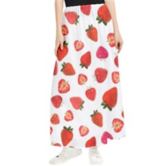 Strawberries Maxi Chiffon Skirt by SychEva