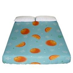 Oranges Pattern Fitted Sheet (california King Size) by SychEva