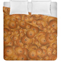 Fruity Fun Tangerine Print Pattern Duvet Cover Double Side (king Size) by dflcprintsclothing