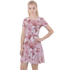 Flower Flowers Floral Flora Naturee Pink Pattern Cap Sleeve Velour Dress 