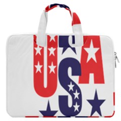 Usa Stars Fourth Of July Symbol America Usa Stars Macbook Pro 13  Double Pocket Laptop Bag by Wegoenart