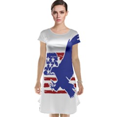 Usa Flag Eagle Symbol American Bald Eagle Country Cap Sleeve Nightdress by Wegoenart