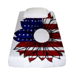 Us Flag Flower Sunshine Flag America Usa Fitted Sheet (single Size) by Wegoenart