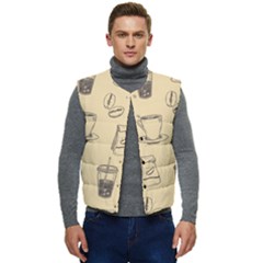 Coffee-56 Men s Short Button Up Puffer Vest	 by nateshop