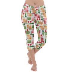 Vegetables Lightweight Velour Capri Yoga Leggings by SychEva