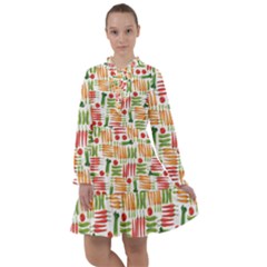 Vegetables All Frills Chiffon Dress by SychEva