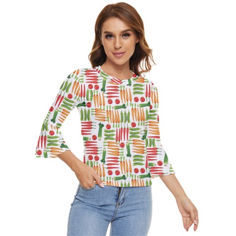 Vegetables Bell Sleeve Top by SychEva