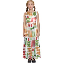 Vegetables Kids  Satin Sleeveless Maxi Dress by SychEva