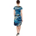 Waves Wave Water Blue Sea Ocean Abstract Cap Sleeve Midi Dress View2