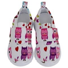 Owl Pattern Kids  Velcro No Lace Shoes by Salman4z