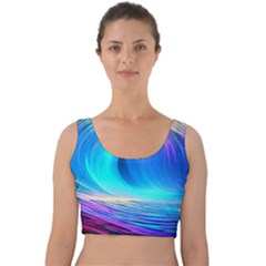 Art Fantasy Painting Colorful Pattern Design Velvet Crop Top by Ravend