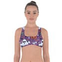 Pumpkin Ghost Witch Hat Halloween Sketch Holiday Got No Strings Sports Bra View1