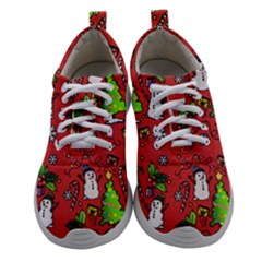 Santa Snowman Gift Holiday Christmas Cartoon Women Athletic Shoes by Ravend