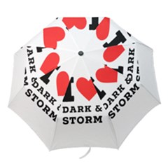 I Love Dark And Storm Folding Umbrellas by ilovewhateva